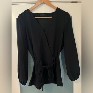 Jcrew V-Neck Blouse with Waist Tie